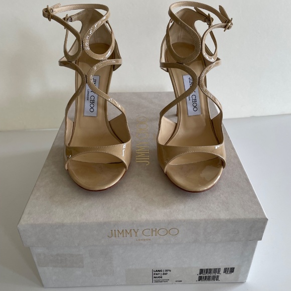 NEW Jimmy Choo Lang Heels Sandals Nude - Picture 2 of 6